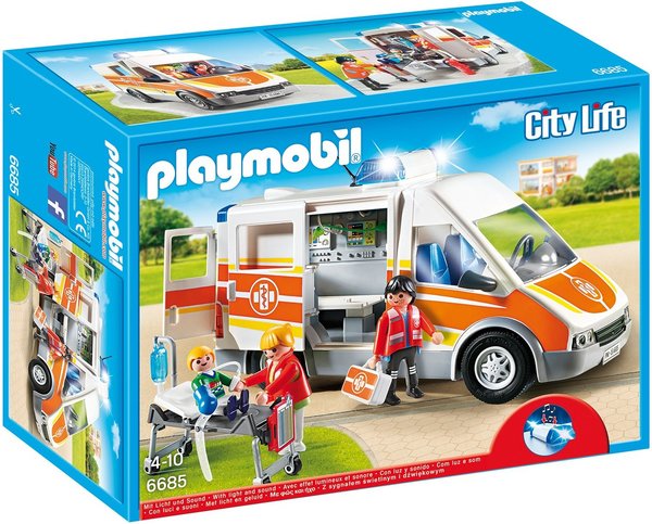 PLAYMOBIL®, City Life, Krankenwagen mit Licht und Sound, 6685