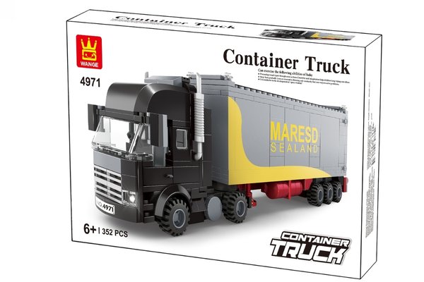 4971, WANGE, Zugmaschine mit Übersee-Container, LKW, 352 Klemmbausteine