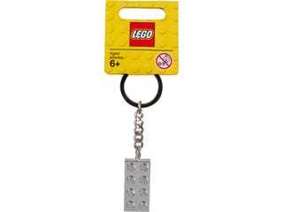 LEGO® , Schlüsselanhänger, Stein 2x4 metallbeschichtet Silber 851406