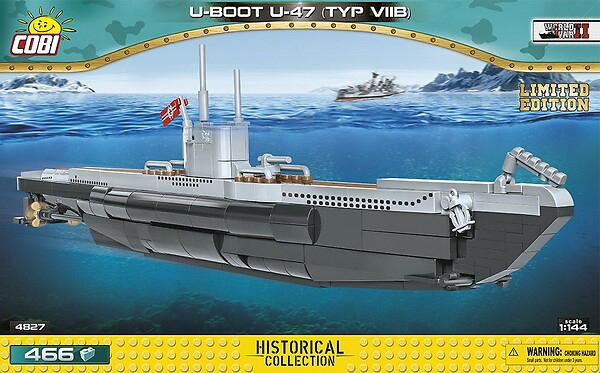 COBI, 4827, LIMITIERTE AUFLAGE, U-Boot U-47 TYP VII B Limitierte Auflage